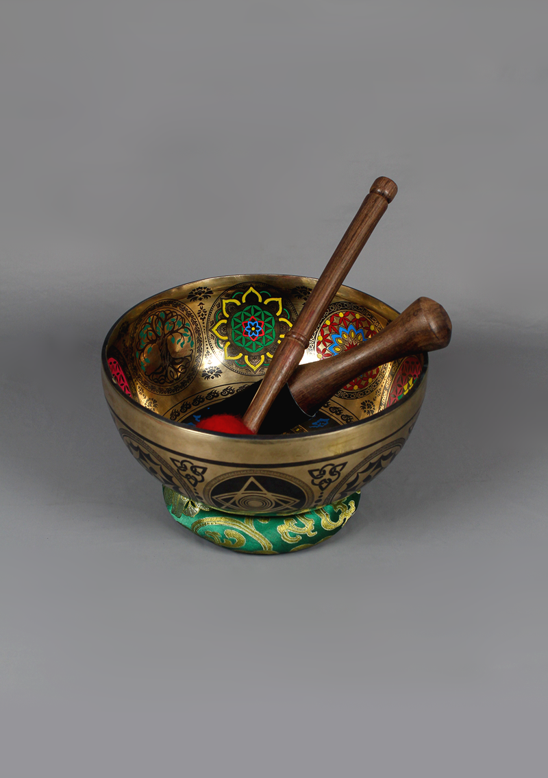 Avalokiteshvara  Handpainted Singing Bowl 9"