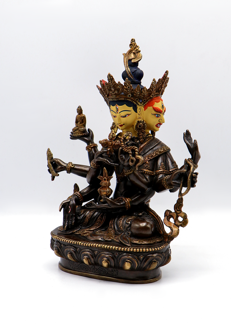 Partly Gold Plated Namgyalma Statue 9"H