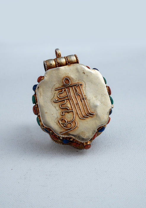 925 Silver Tibetan Double Ghau with Gold Plating - Green Tara & White Tara