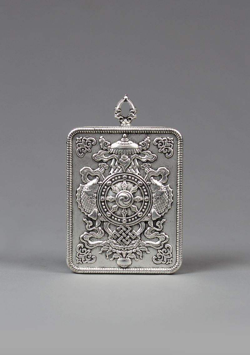 Green Tara Hand Painted Mini Thangka Amulet Pendant