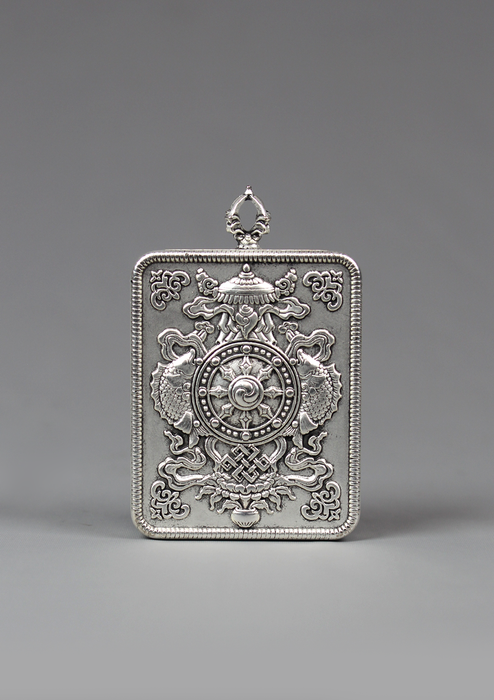 Green Tara Hand Painted Mini Thangka Amulet Pendant