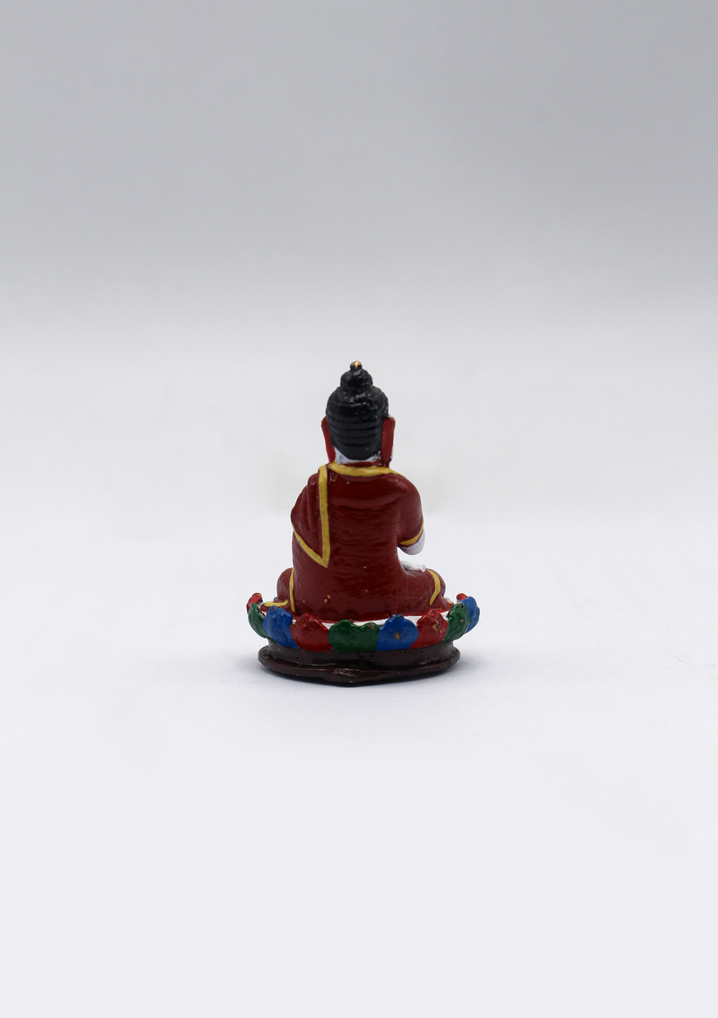 Mini Hand Painted Copper Vairochana Buddha Statue 1.5"H
