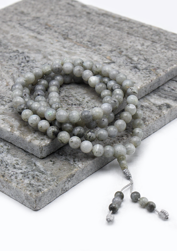 Labradorite Beads Tibetan Meditation Prayer Mala