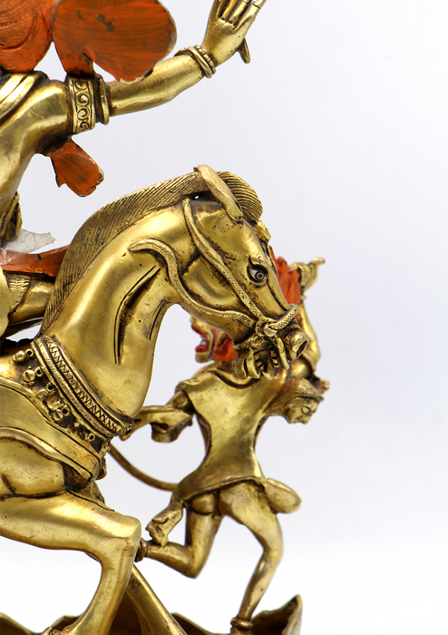 Master arts 24 K Gold  Palden Lhamo  Copper Statue 12"H