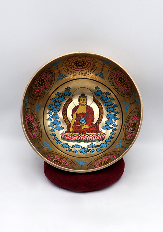 Shakyamuni Buddha Painted Singing Bowl 8.25"