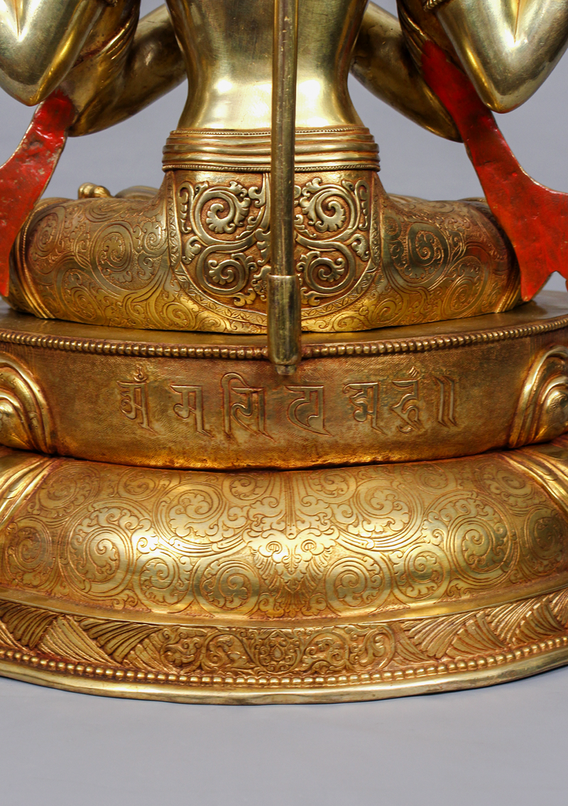 Fully Gold Plated Chenrezig Statue 1.7 feet high