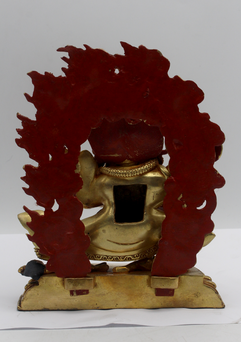 Masterpiece 24 K Gold Kajupa Mahakala 7.5"H Sculpture Buddhist Deity