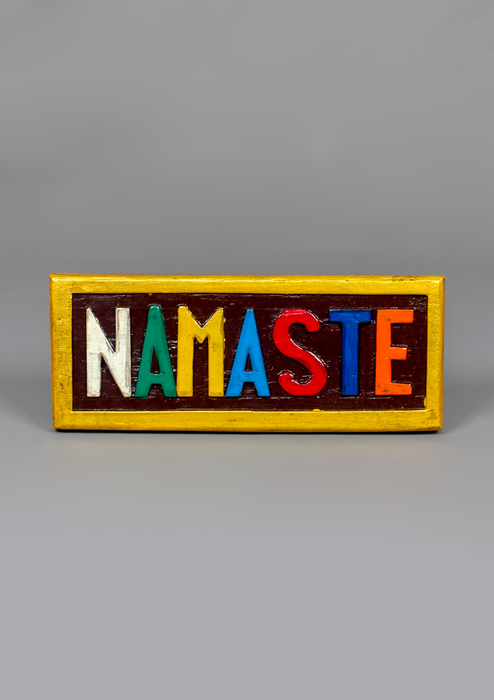 Wooden NAMASTE Door Hanging Plaque