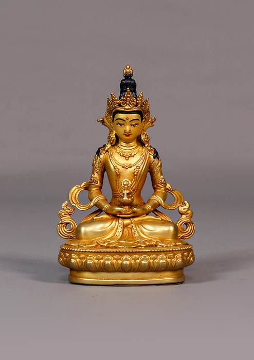 Fully Gold Plated Aparmita Statue 4.5"H