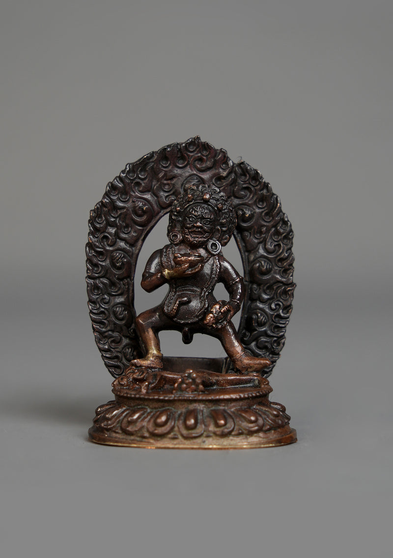 Copper Mini Black Jambala Statue 3"