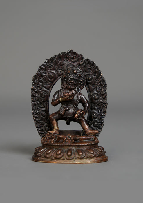 Copper Mini Black Jambala Statue 3"