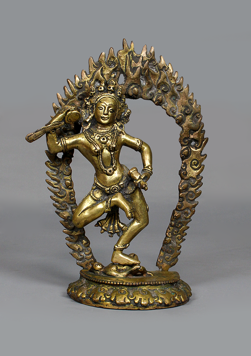 Antique Copper Gilted  Machig Labdron Statue 8.5" H