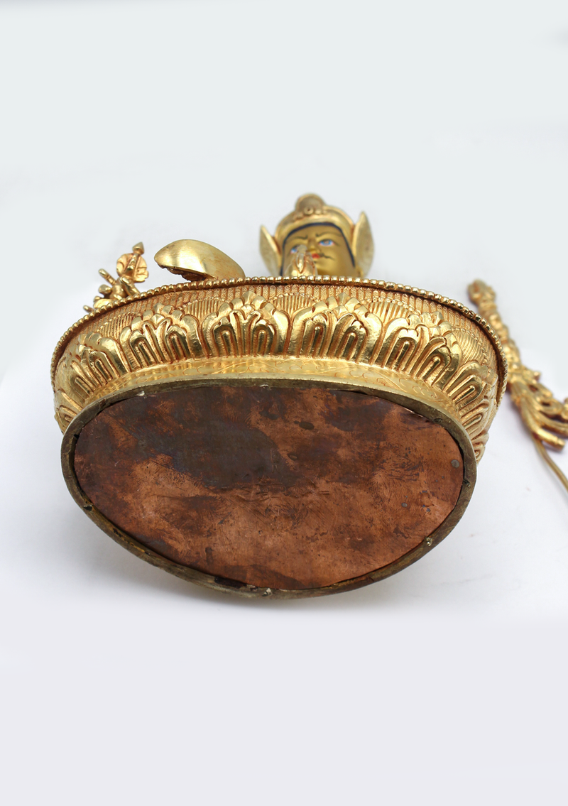 Fully Gold Plated Guru Padmasambhava Statue