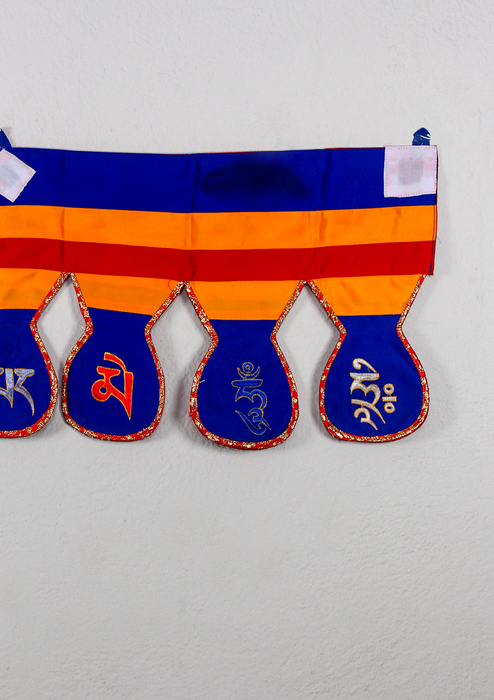 Multicolored Om Mani Wall Hanging Horizontal Banner