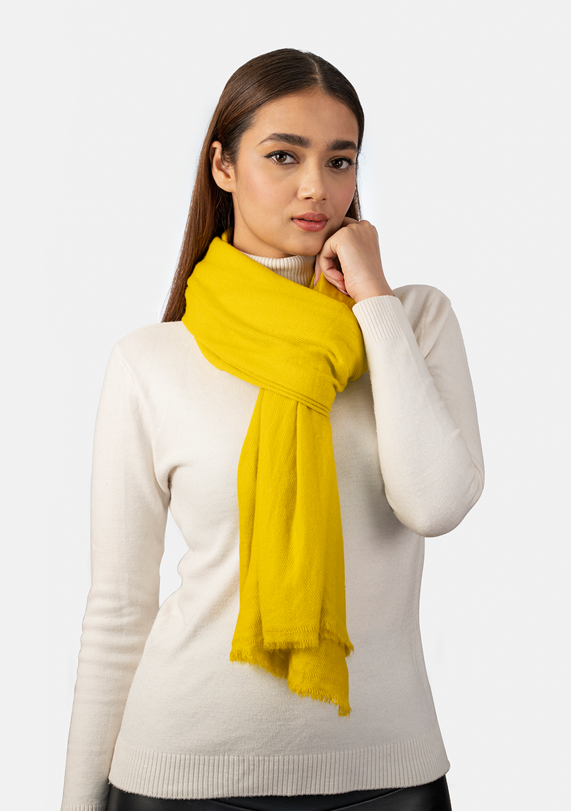 Bright Yellow  Pure Pashmina Shawl Nepal