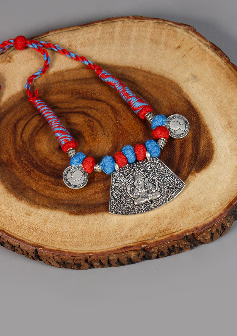 Elegant White Metal Tribal Pendant from Nepal