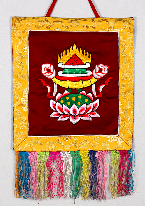 Buddhist Auspicious Symbols Brocade Wall Hanging
