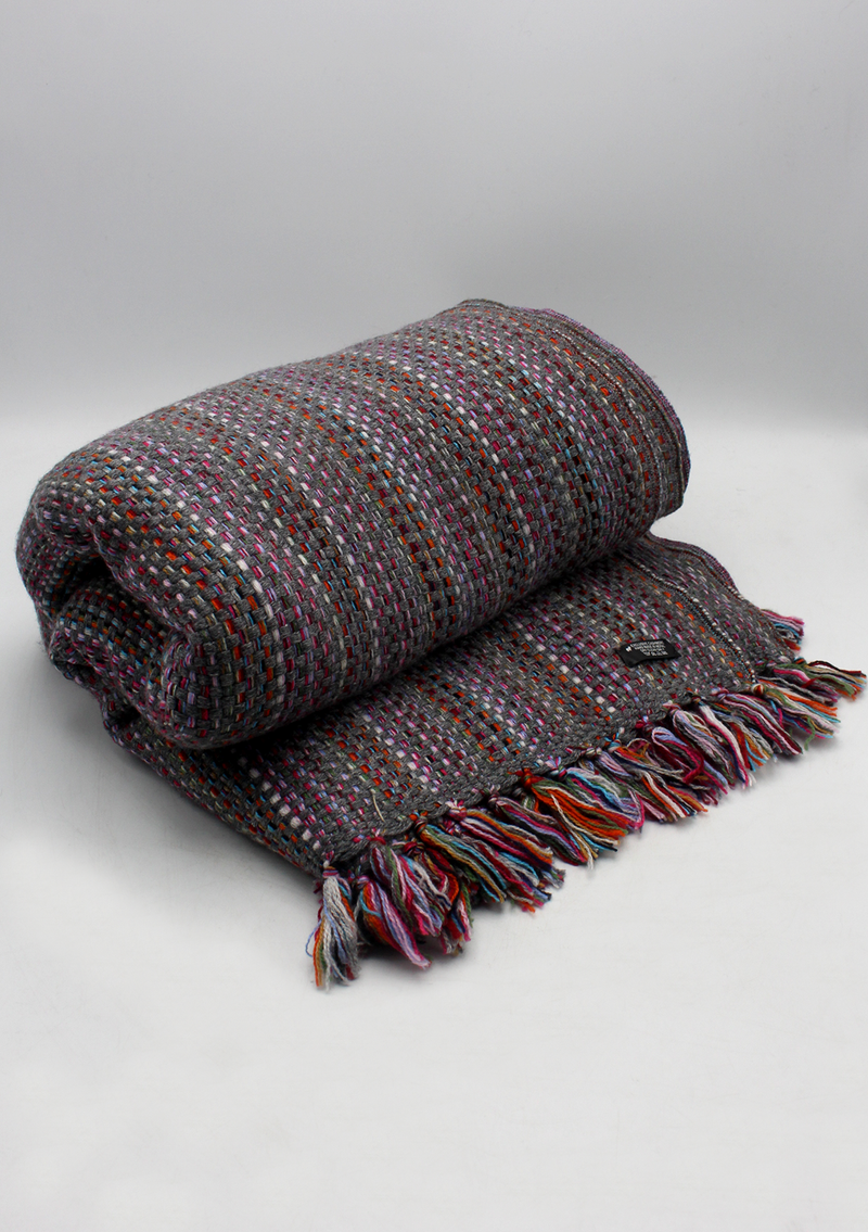 Luxurious Multicolor Hand Knitted Cashmere Blanket