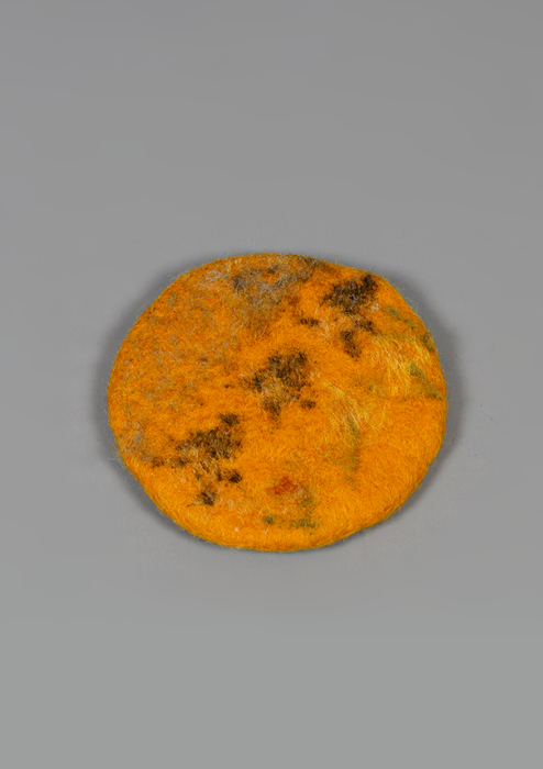 Felt Round Coaster With Flower Design