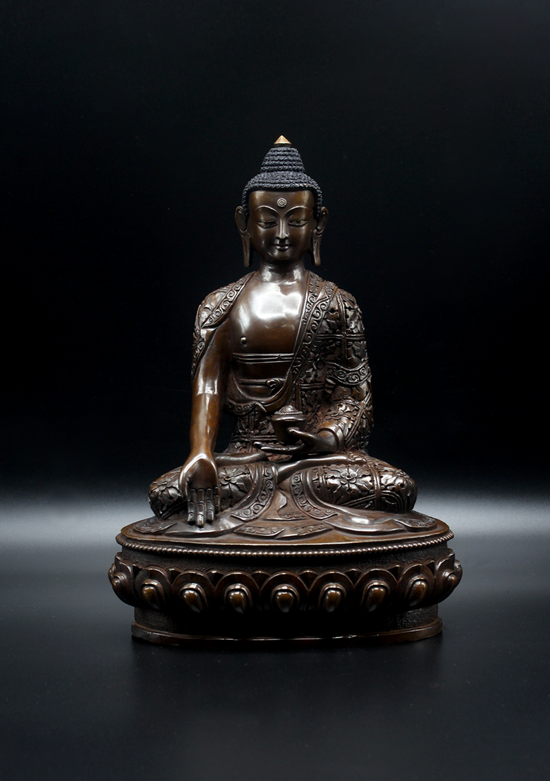 Copper Ratnasambhava Buddha Statue 9"H