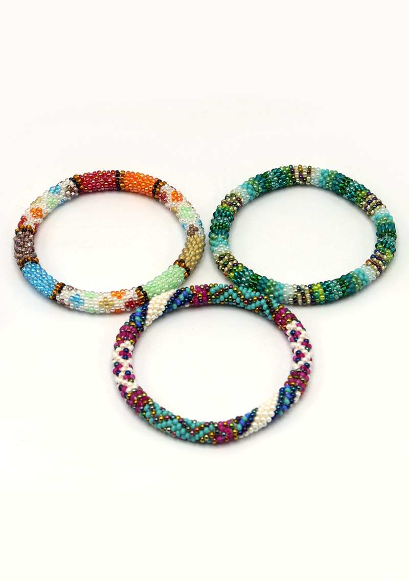 Annapurna  Roll  on  Beads Bracelet Gift Set of 3 in Eco-Friendly  Jewelry Box