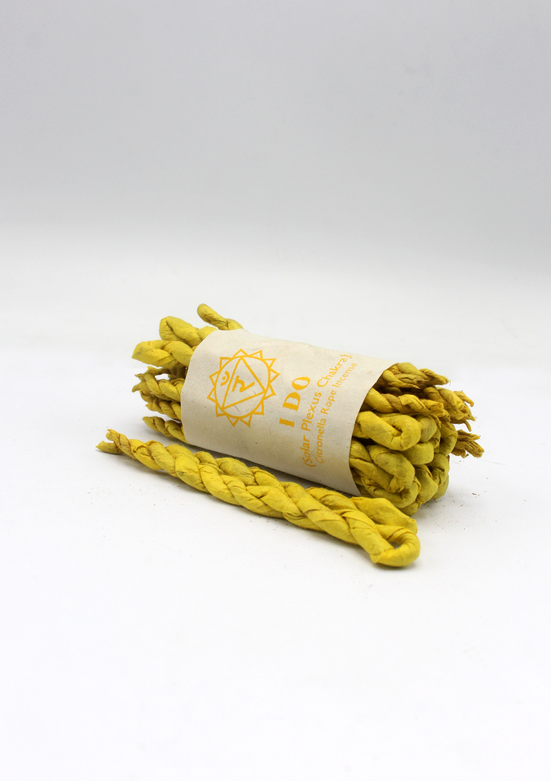 Solar Plexus Chakra  Manipura Citronella Yellow Rope Incense