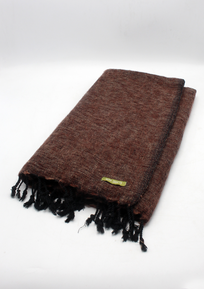 Brownish Red Yak Wool Shawl