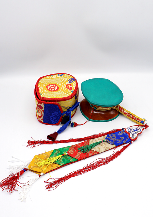 Hand Painted Wooden Chod Drum Damaru High Quality