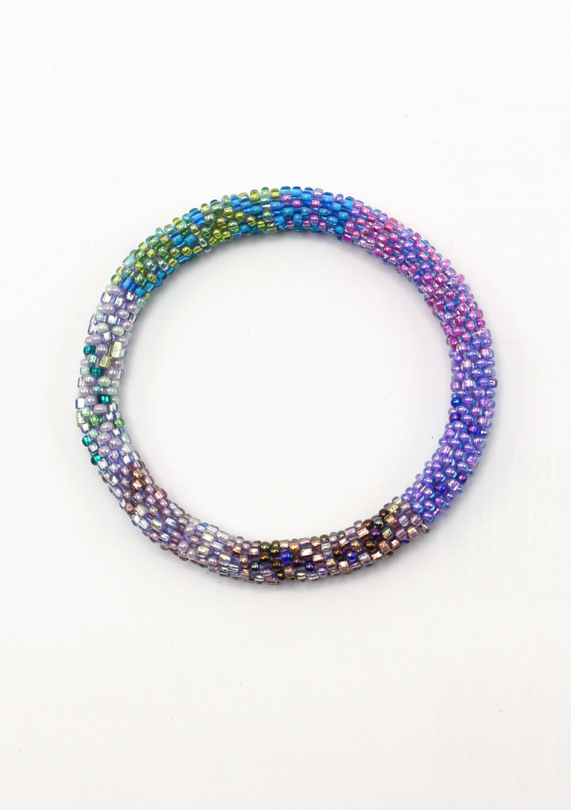 Purple Roll on Beads Bracelet Set