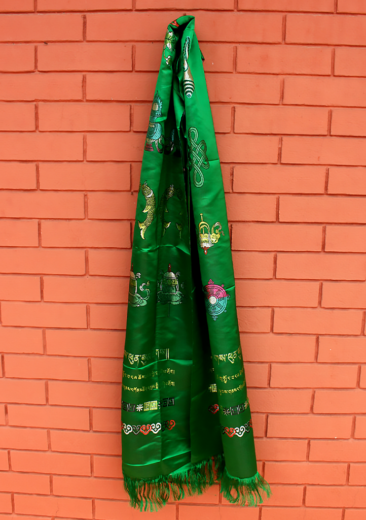 Eight Auspicious Symbol Silk Offering Khata