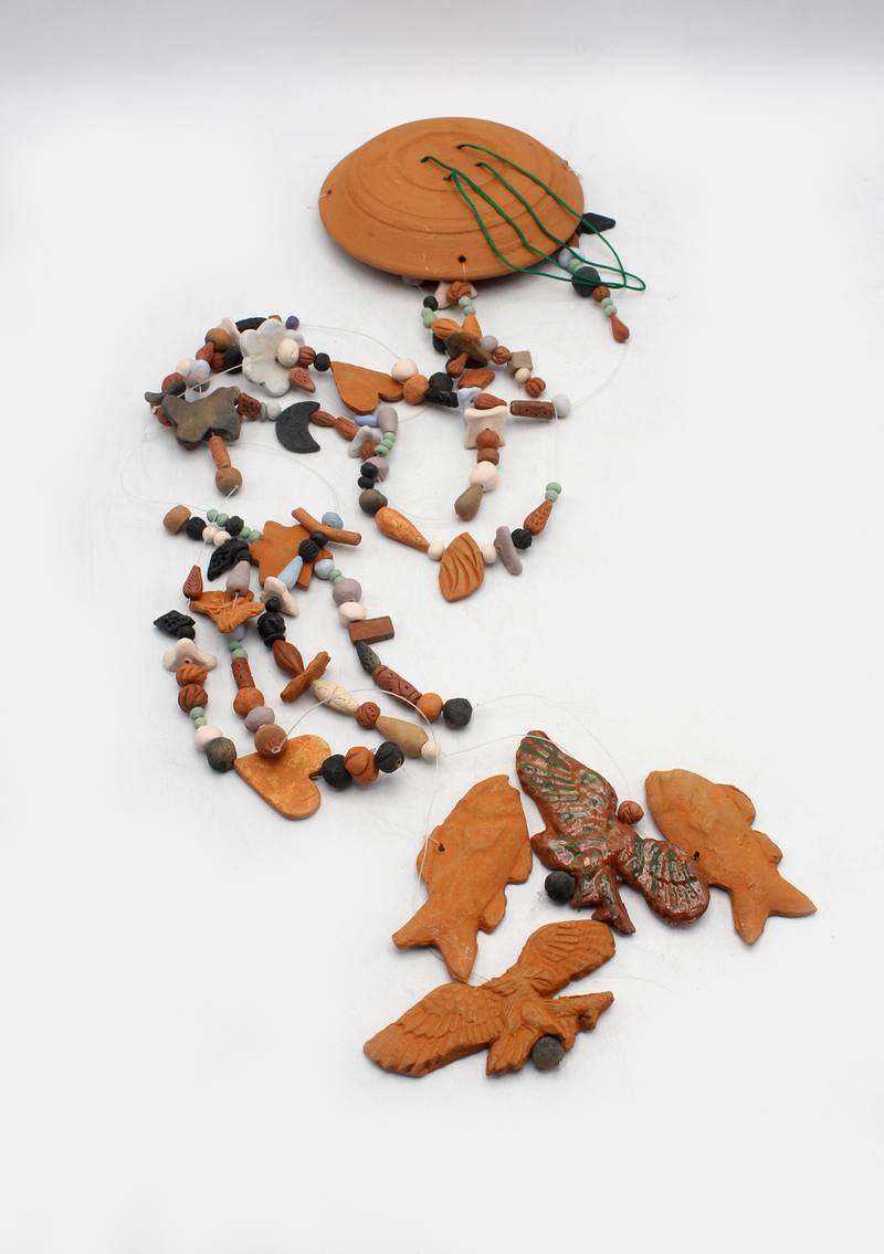 Handcrafted Bhaktapur Ceramic Wind Chimes- Double Fish