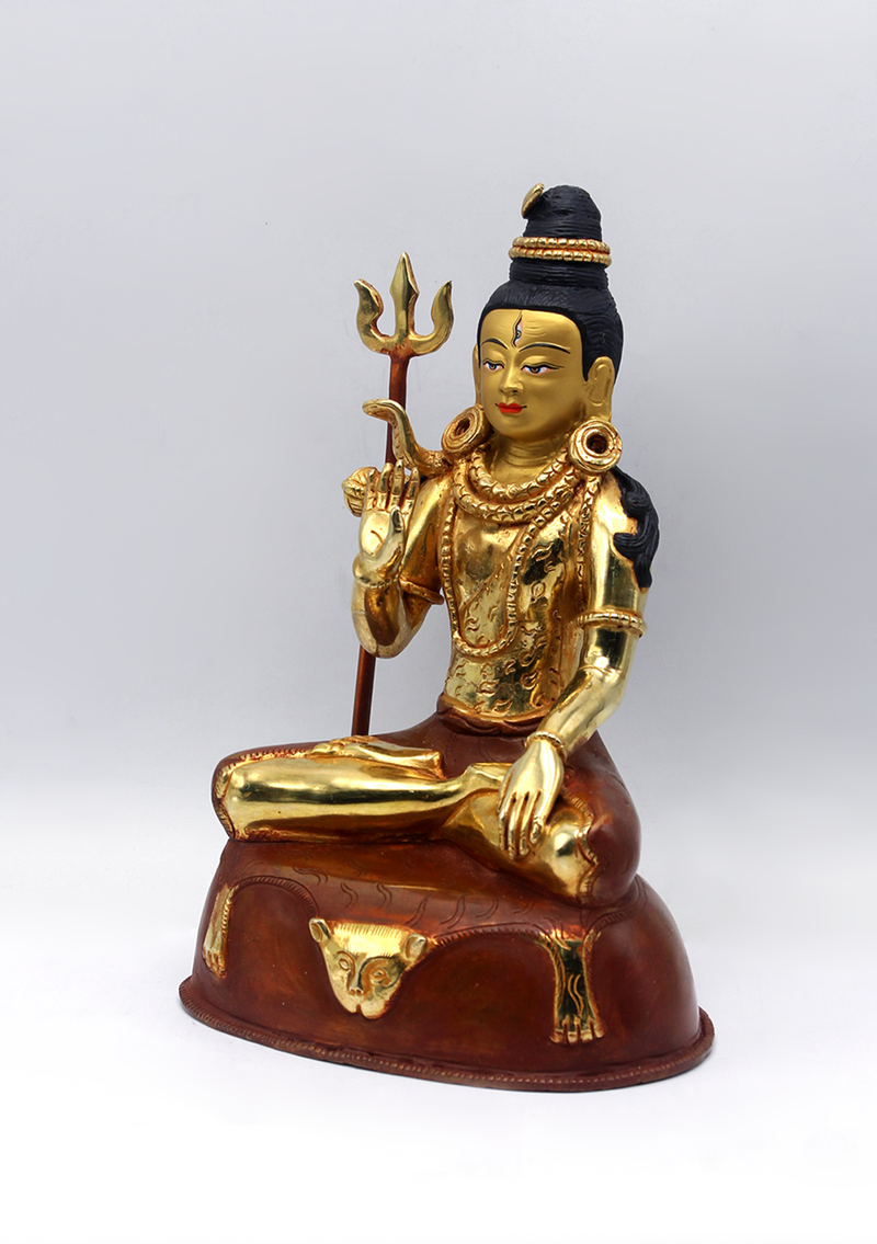 Gold-Plated Shiva Mahadeva Lord of the Universe  Statue 8" H