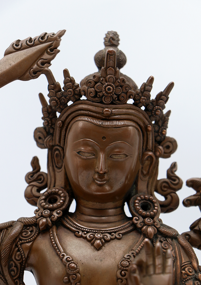 Masterpiece  Copper Manjushri Newar Art Statue