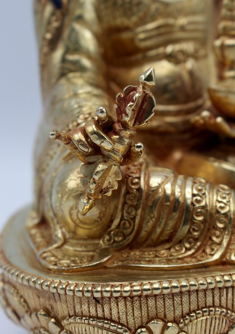 Fully Gold Plated Guru Padmasambhava Statue