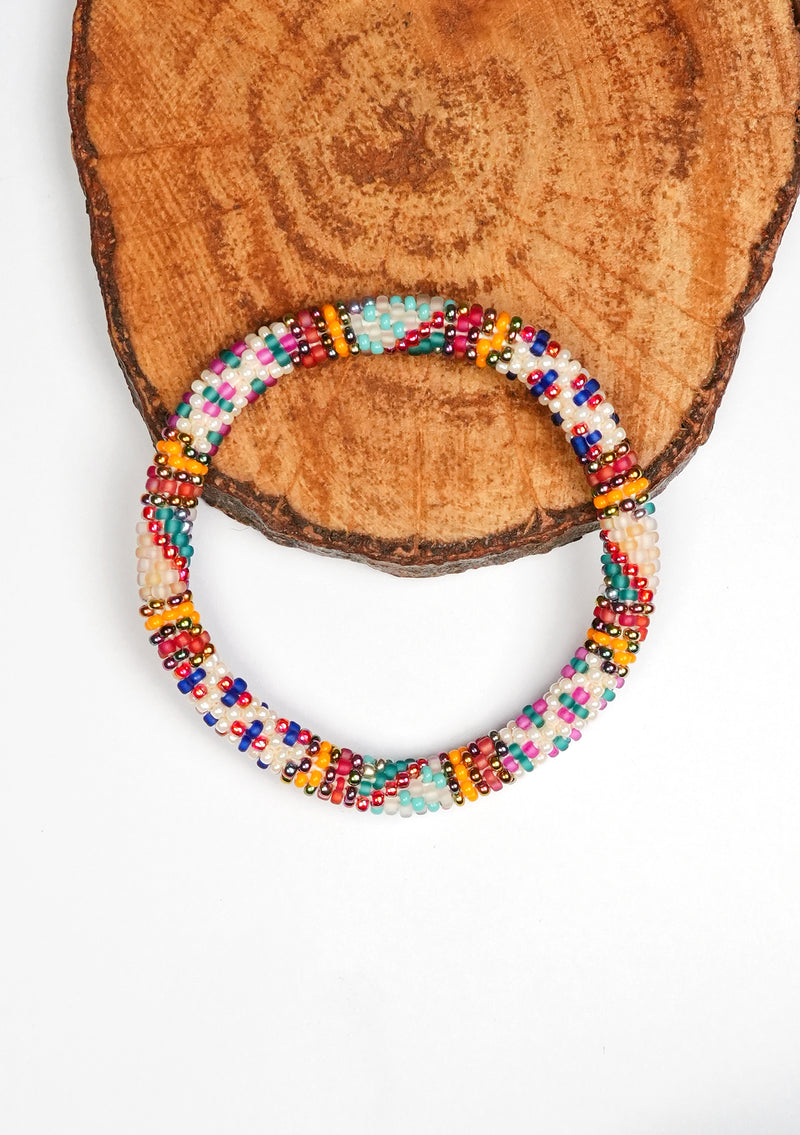 Vibrant and Colorful Nepalese Roll Bead Bracelet