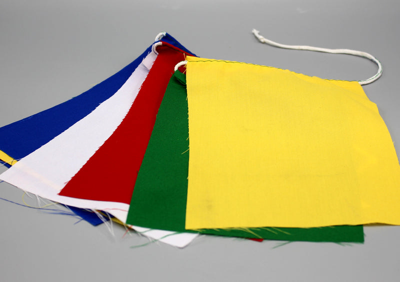 Blank Poly-Cotton Tibetan Prayer Flags – Set of 10, Handmade in Nepal