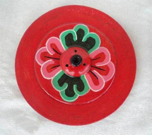 Hand Painted Flat Floral Wooden Incense Burner