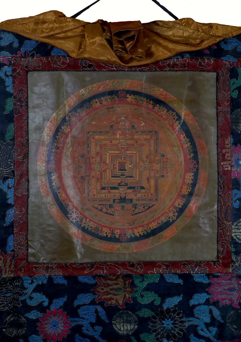 Mandala Brocade  Antique Thangka Painting