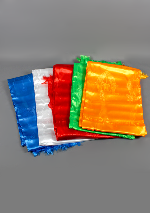 Tibetan Auspicious Symbol Khata Set of 5