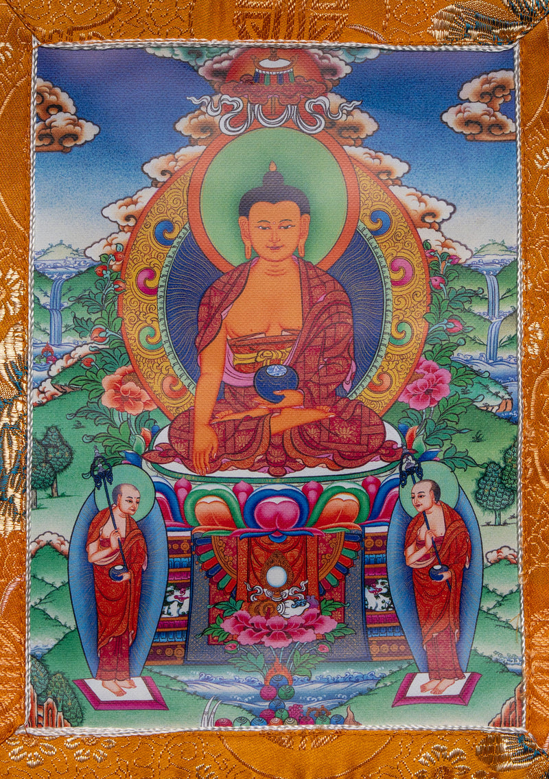 Brocade Framed Buddhist Deity Wall Hanging