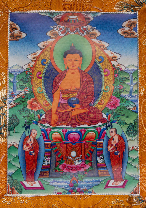 Brocade Framed Buddhist Deity Wall Hanging