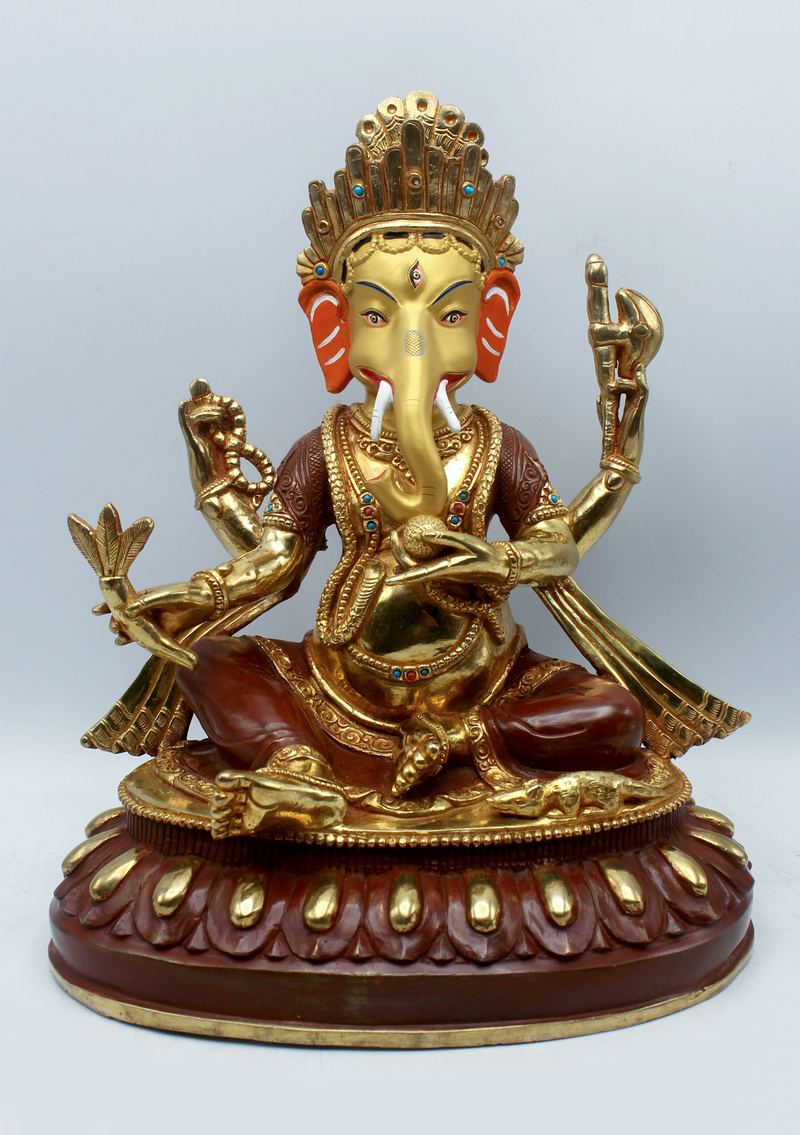 Ganesha 24 KG Gold Copper Statue 12"H SHREE GANESH