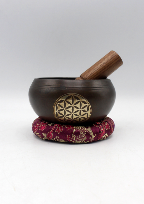 Tibetan Mandala Carved Singing Bowl