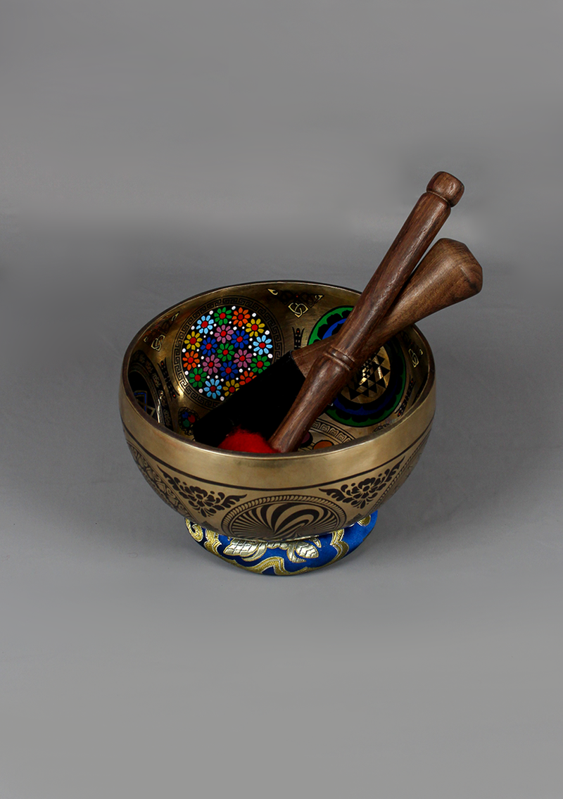 Hand Painted Seven Chakra Singing Bowl 7"