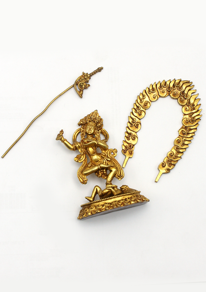 Gold Electroplated Jogini Statue 4"H