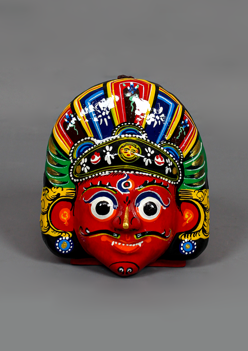 Handpainted Swet Bhairab Paper Mache Mask