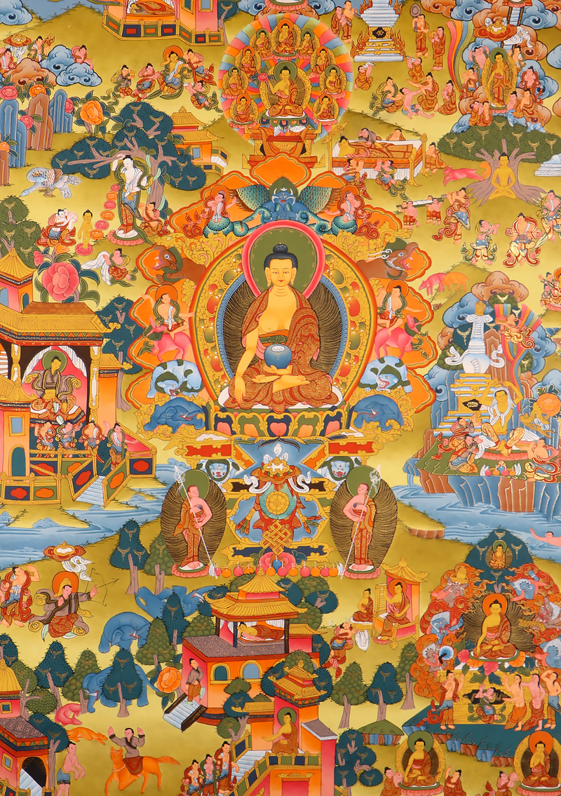 Buddha Life Story Thangka Painting