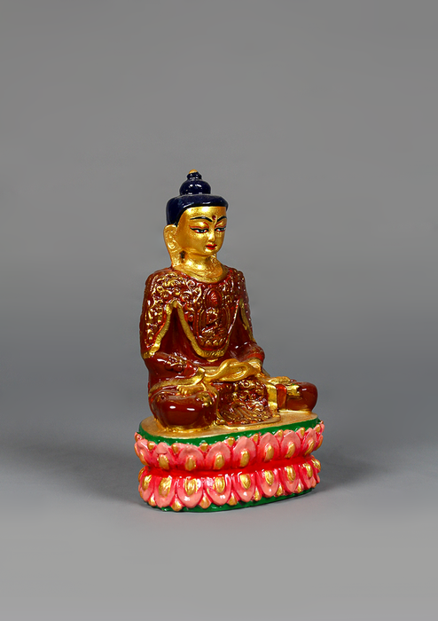 Hand Painted Resin Amitabha Buddha Statue 5.5"