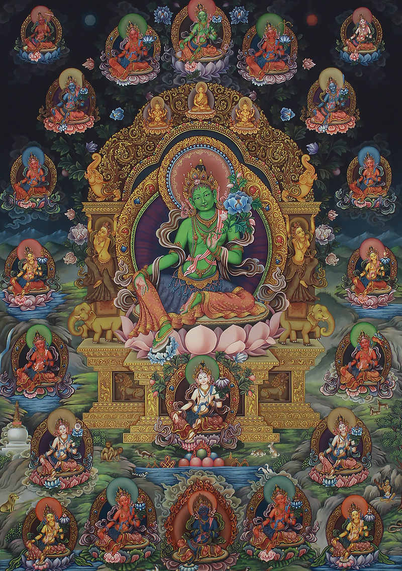 Newari Paubha 21 Tara Thangka Print Signed by Sundar Sinkhwal