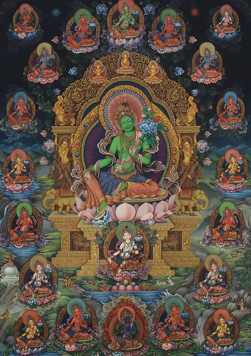 Newari Paubha 21 Tara Thangka Print Signed by Sundar Sinkhwal